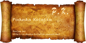 Poduska Koletta névjegykártya